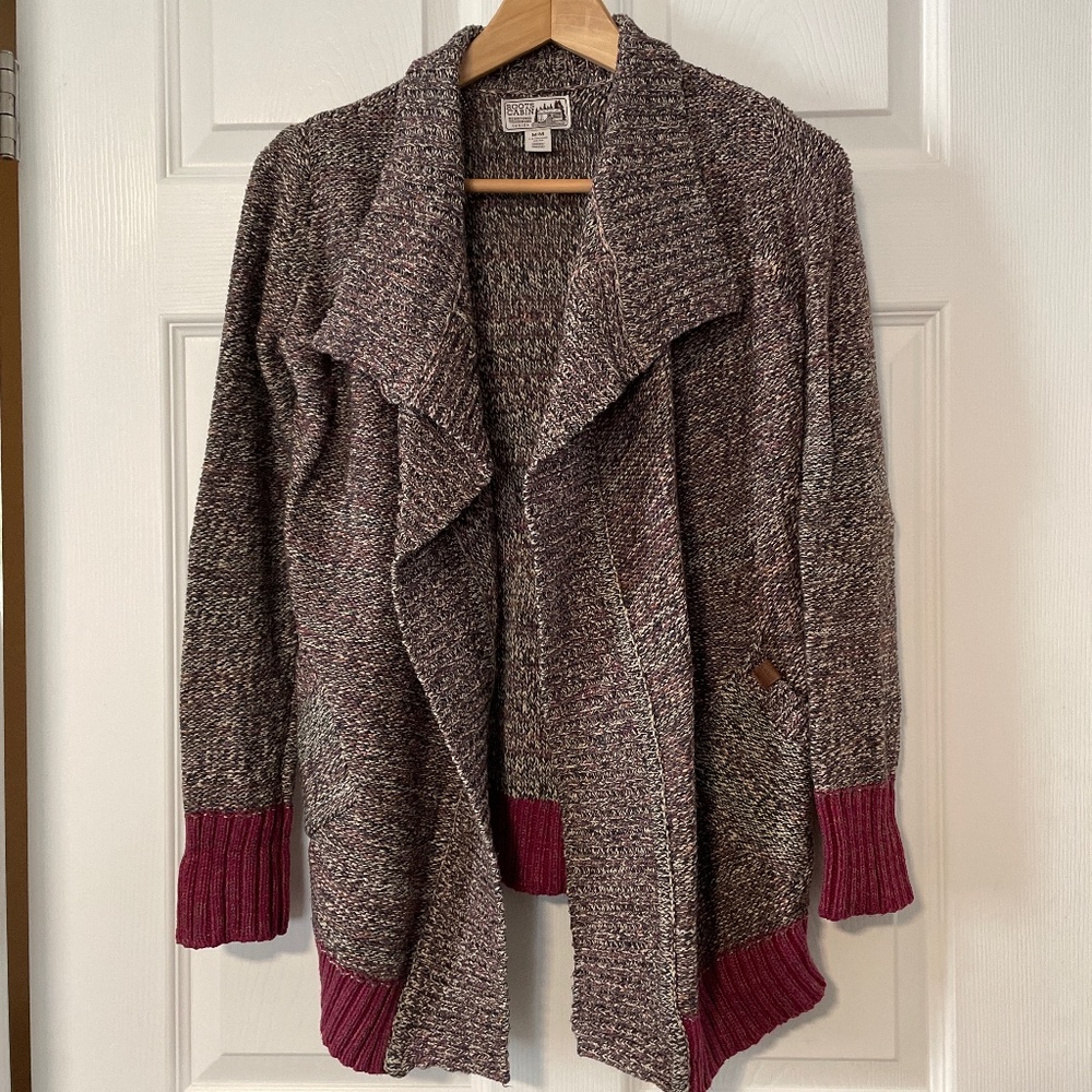 Roots Cabin kids cardigan sweater burgundy size medium